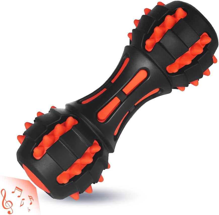 Aggressive Chewer Squeaky Toy – Durable Dumbbell Design
