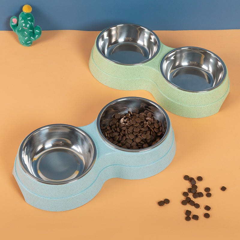 Double Pet Bowl – Stainless Steel Food & Water Feeder