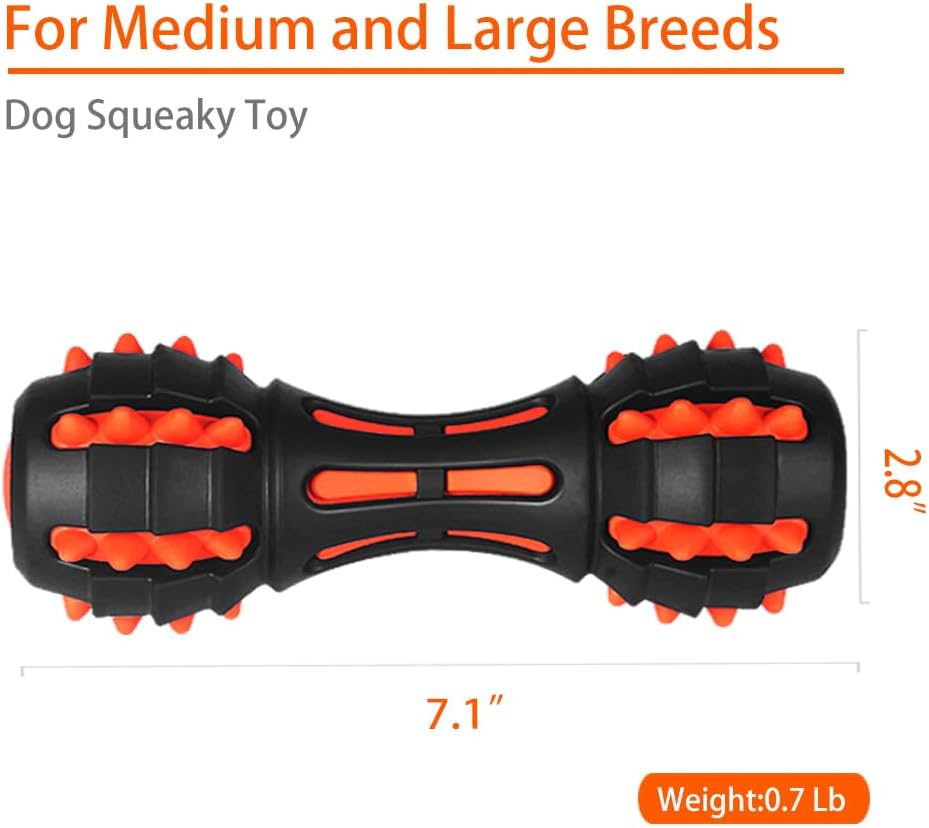 Aggressive Chewer Squeaky Toy – Durable Dumbbell Design