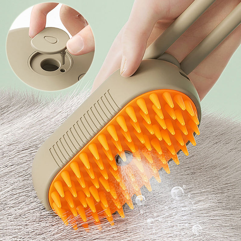 3-in-1 Steamy Pet Brush – Massage & Hair Removal
