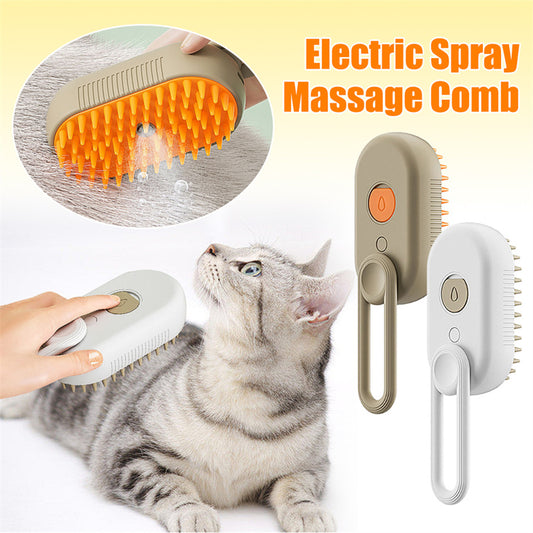 3-in-1 Steamy Pet Brush – Massage & Hair Removal