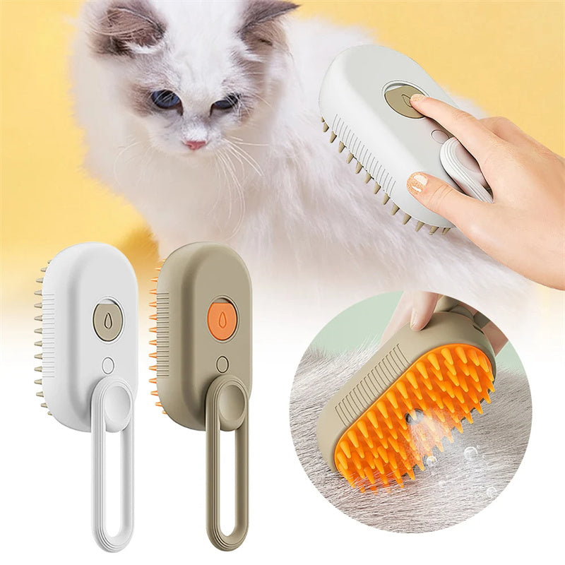 3-in-1 Steamy Pet Brush – Massage & Hair Removal