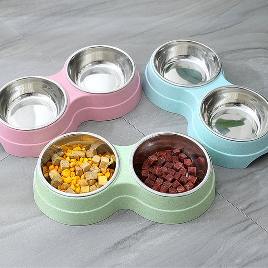 Double Pet Bowl – Stainless Steel Food & Water Feeder