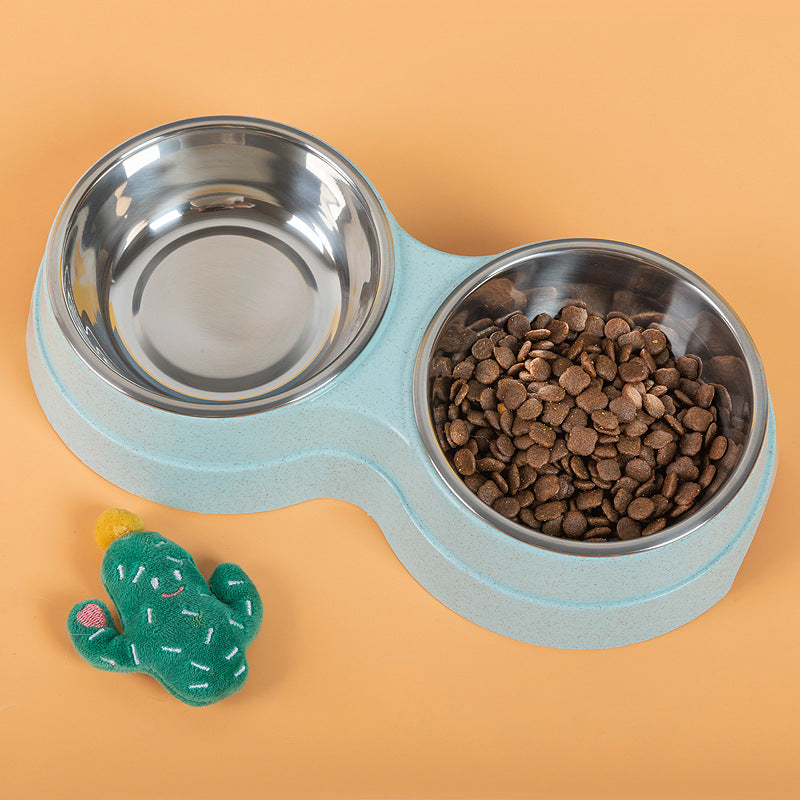 Double Pet Bowl – Stainless Steel Food & Water Feeder