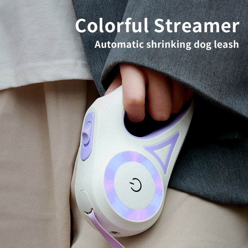 LED Retractable Dog Leash – With Collar for Small/Medium Dogs