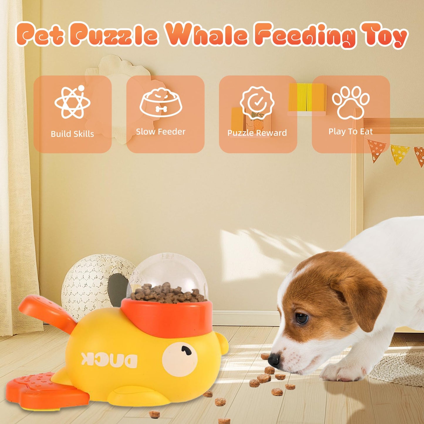 Duck Treat Dispenser – Slow Feeder Puzzle for Dogs & Cats