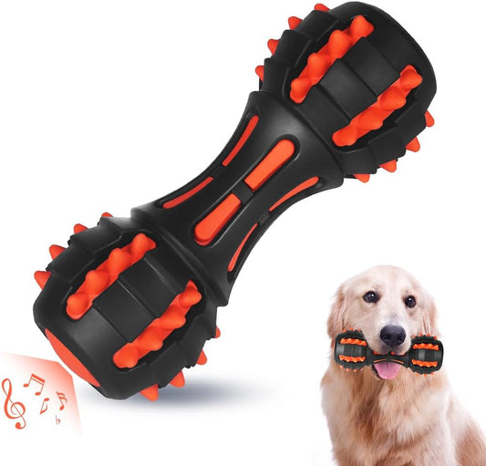 Aggressive Chewer Squeaky Toy – Durable Dumbbell Design