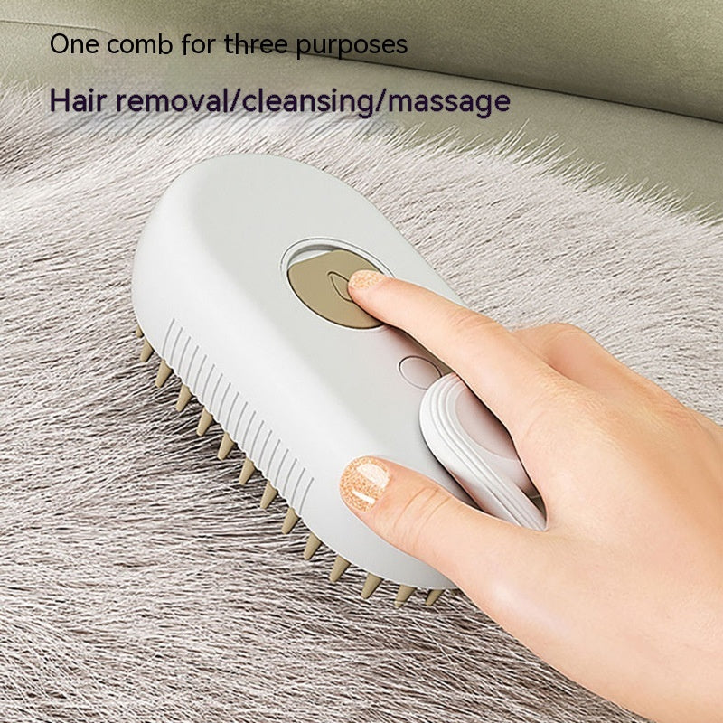 3-in-1 Steamy Pet Brush – Massage & Hair Removal