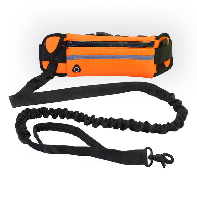 Hands-Free Pet Walking Belt – Bungee Leash + Pockets