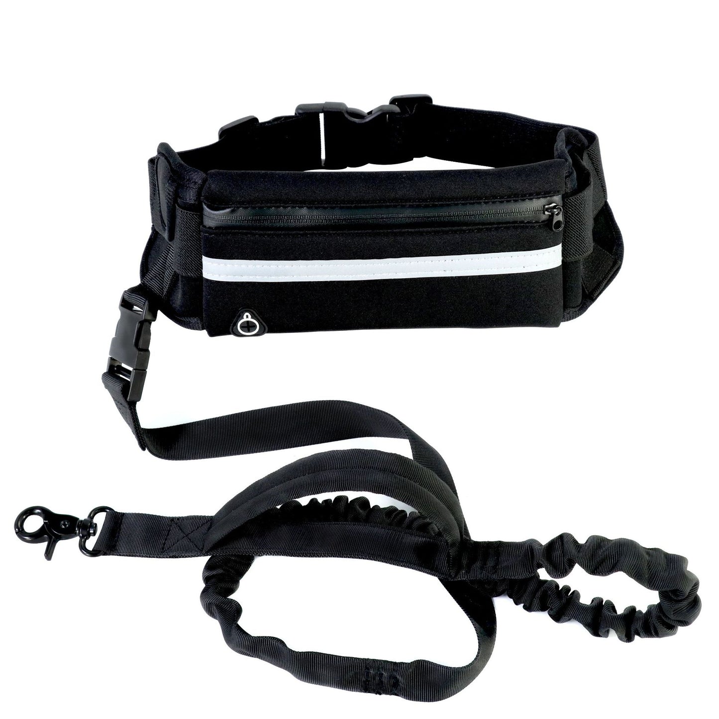Hands-Free Pet Walking Belt – Bungee Leash + Pockets