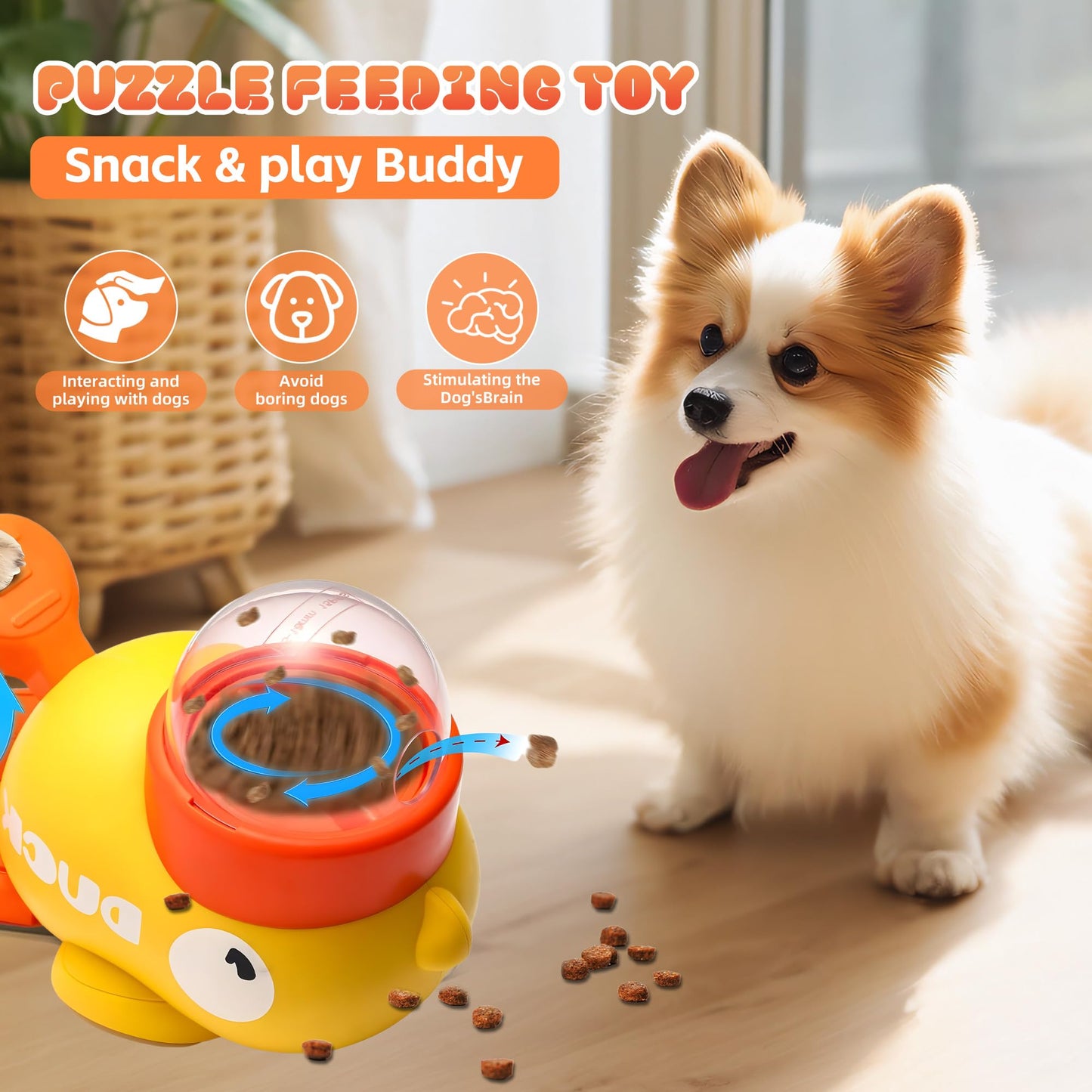 Duck Treat Dispenser – Slow Feeder Puzzle for Dogs & Cats