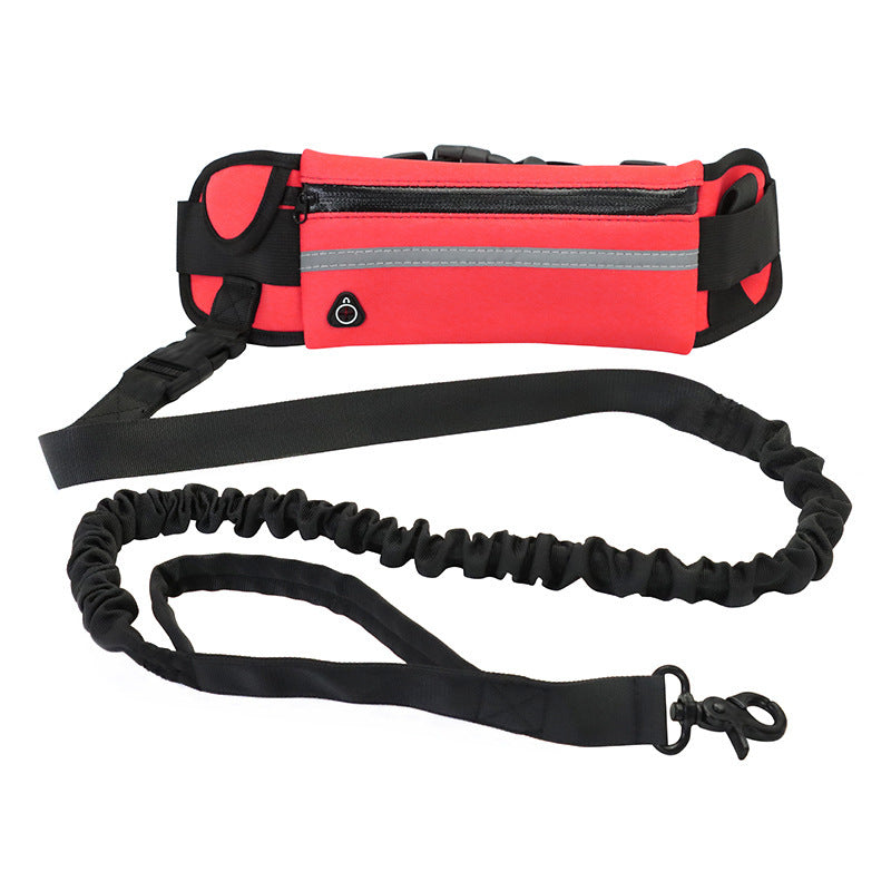 Hands-Free Pet Walking Belt – Bungee Leash + Pockets
